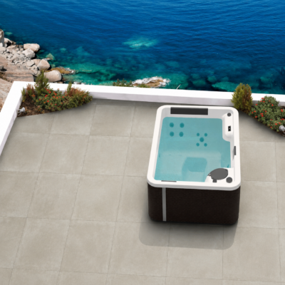 Minipiscina da Esterno Kinedo Happy SPA A300 3 Posti con LED e Rivestimento Olmo